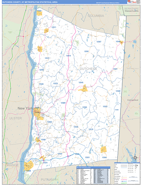 Dutchess County Metro Area Wall Map